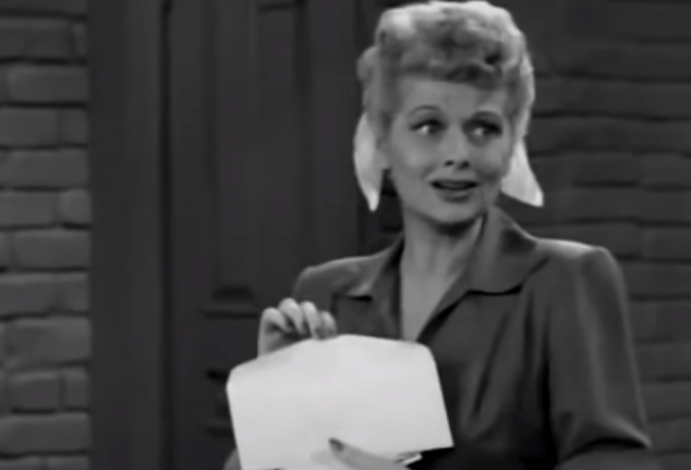 Opening someone's mail is a federal offense, but every day is Federal Offense Day with Lucy.