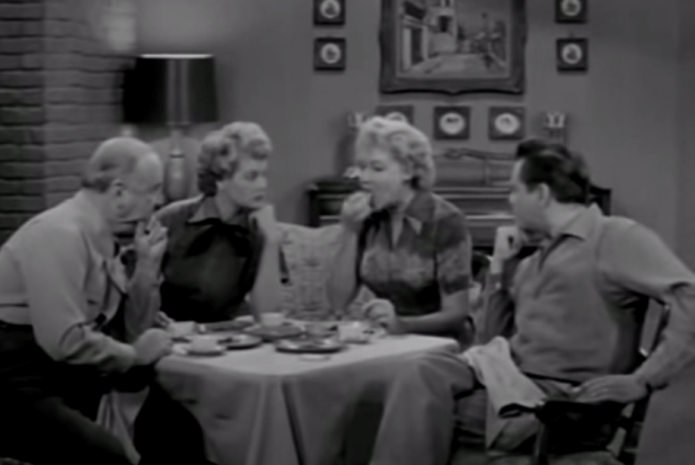 Ethel is a walking freak show. Here she is finishing her dinner.