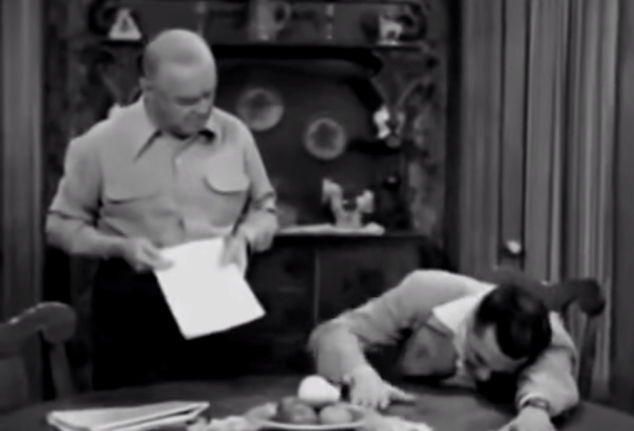 Ricky’s so egomaniacal he thinks the table is in love with him.