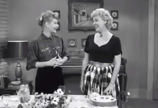 Ethel Mertz looks lovely tonight in black and plaid evening wear that perfectly hides her emotional scars.