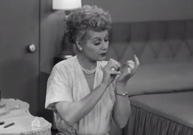 “I’ll be ready in a minute, dear.” Lucy is painting her nails with all the shits she doesn’t give.