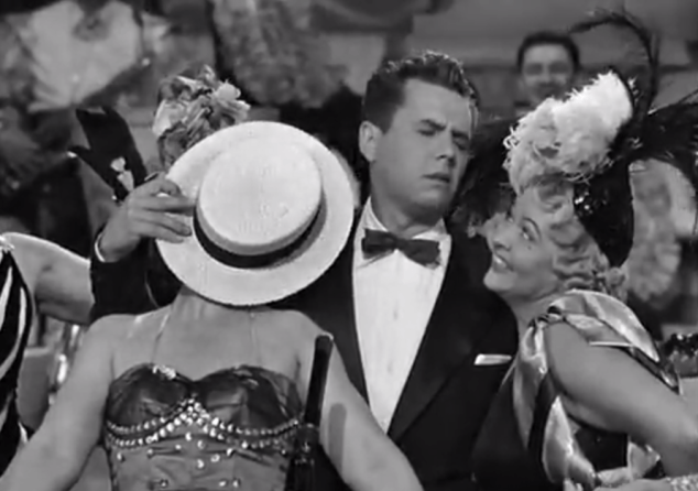 I Love Lucy S02 E09 Ricky covers older showgirl's face in disgust