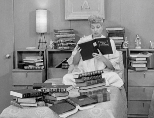 I Love Lucy S02 E13 Lucy with Books